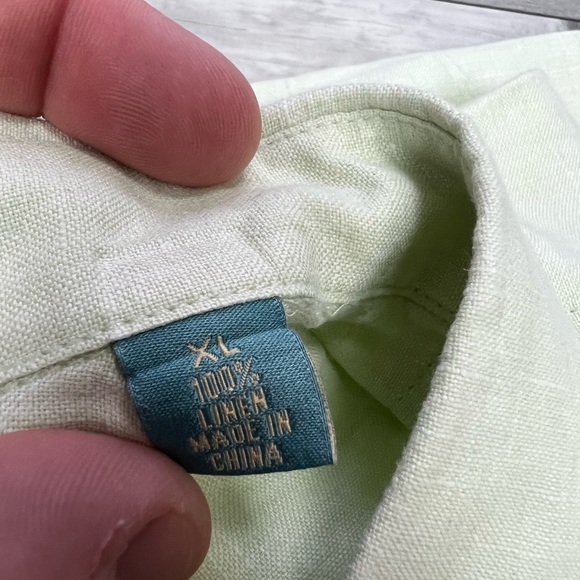 Tommy Bahama Mint Green Linen Shirt XL - Picture 4 of 4